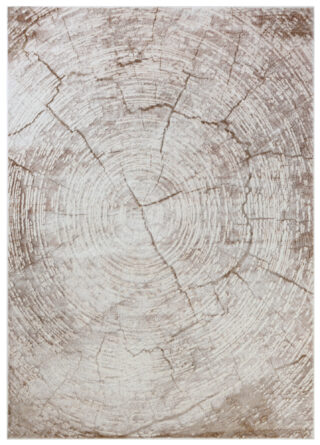 Teppich Como 3D Creme Braun mit Holzmuster