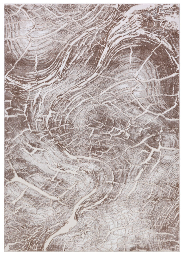 Teppich Como 3D Beige Grau mit Holzmuster