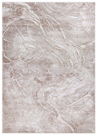 Teppich Como 3D Creme Beige mit Holzmuster