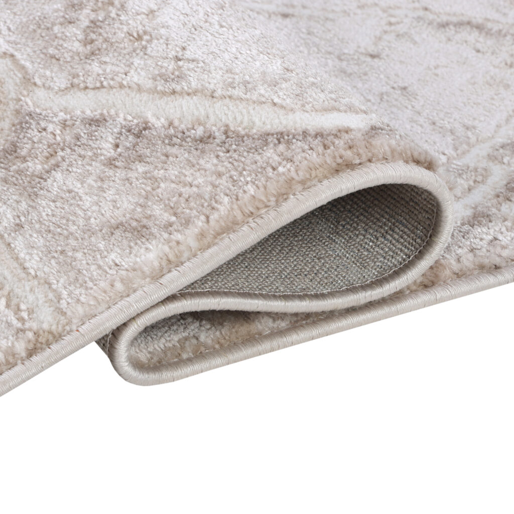 Teppich Como 3D Creme Beige mit Holzmuster