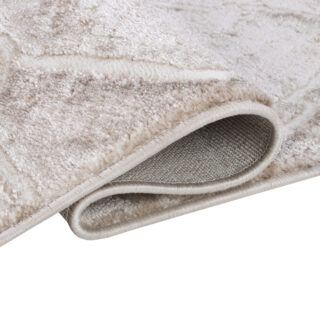 Teppich Como 3D Creme Beige mit Holzmuster