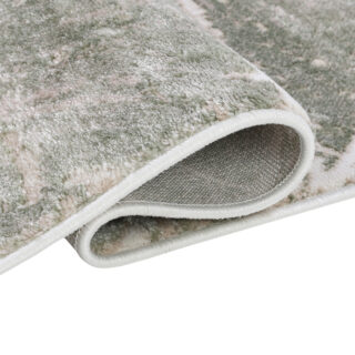 Teppich Como 3D Beige Grün mit Holzmuster