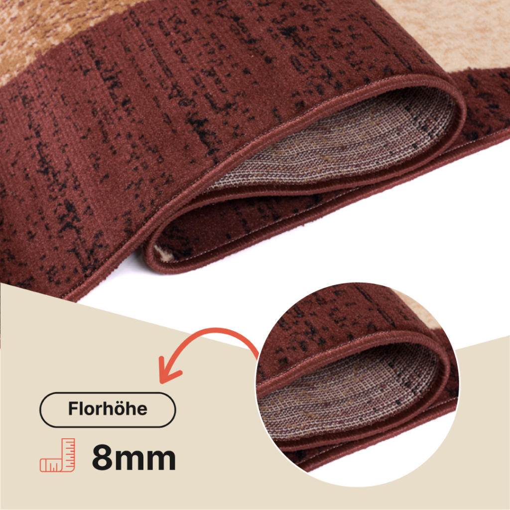 Teppich Dream Modern Dunkel Braun Creme Wellen