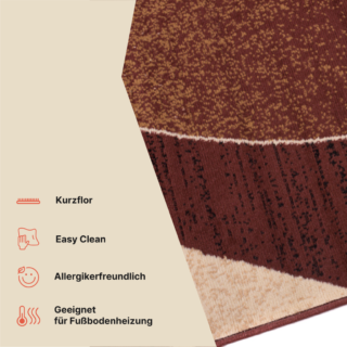 Teppich Dream Modern Dunkel Braun Creme Wellen