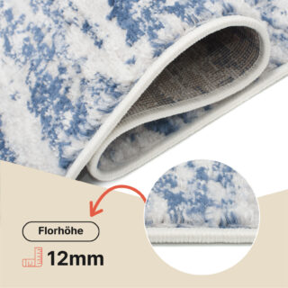 Teppich Sky Blau Creme Modern Linien