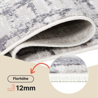 Teppich Sky Grau Modern Gitter