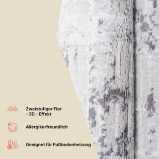 Teppich Sky Grau Modern Gitter